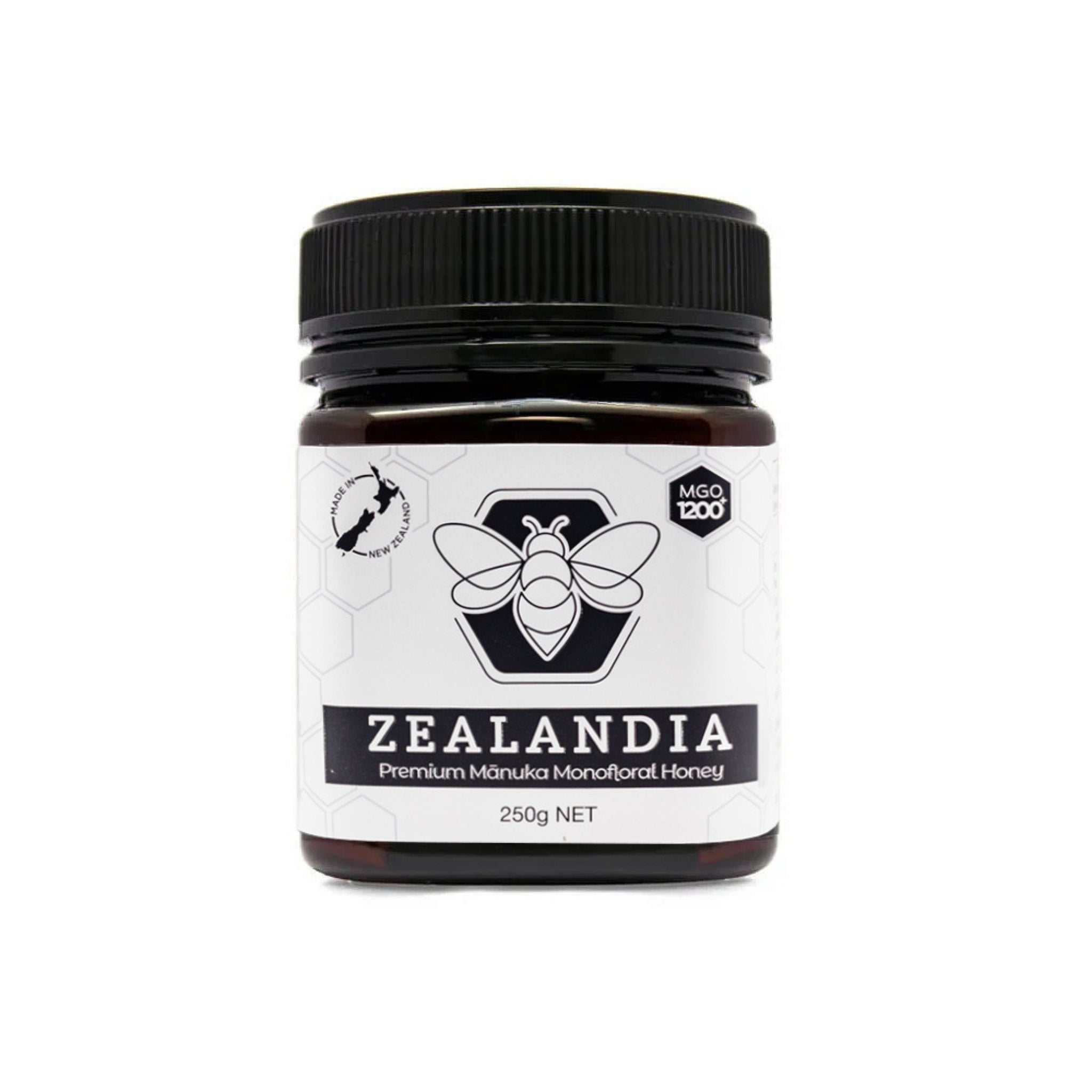 Platinum jar of Zealandia Honey Manuka